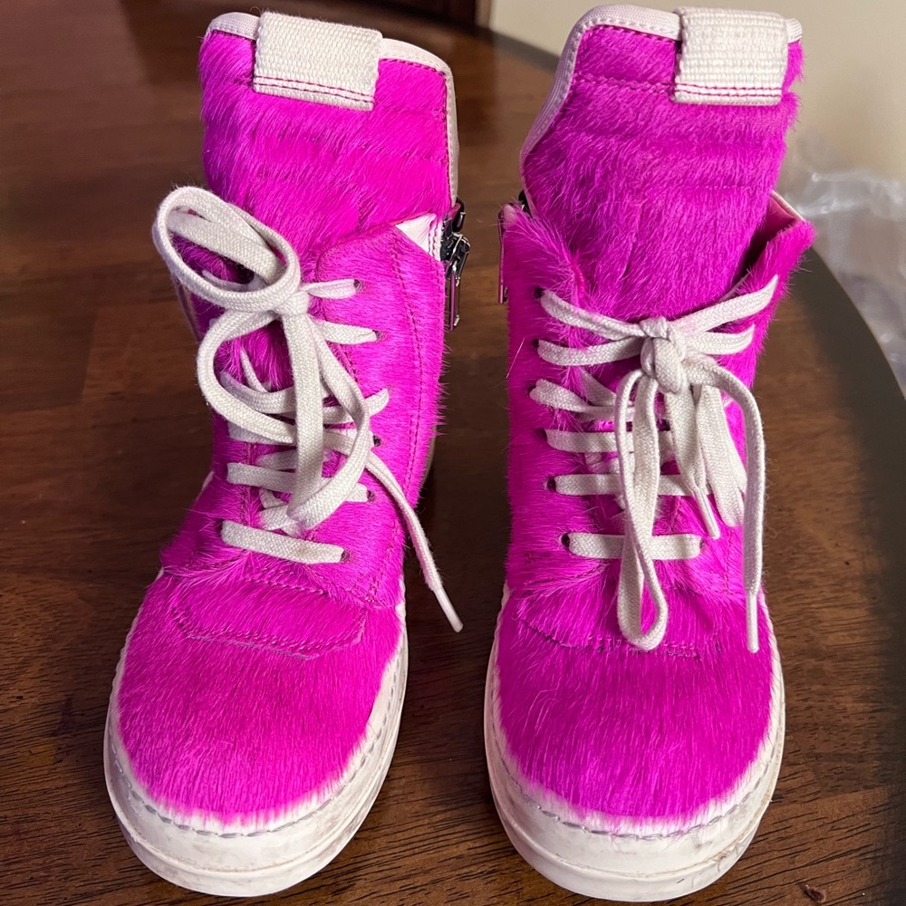 Hot pink ankle boot sneakers